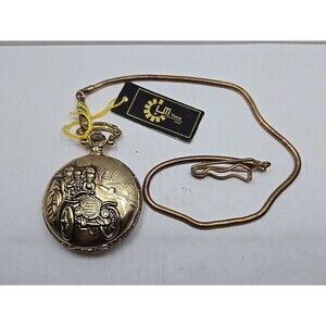 Vintage Unitron Quartz Gold Tone Pocket Watch Antique Car Hunter New Battery
